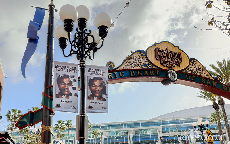 Streetlamp banners in San Diego 