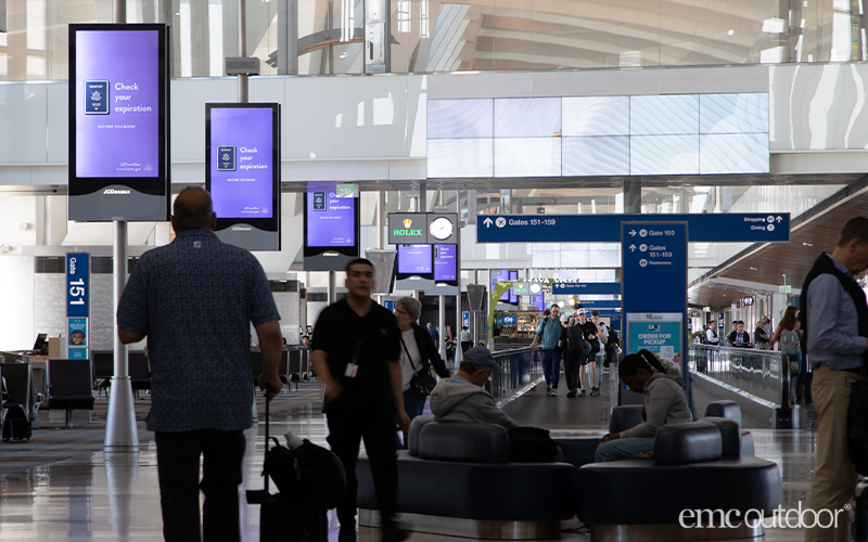 Digital Airport with purple US Passport Creative