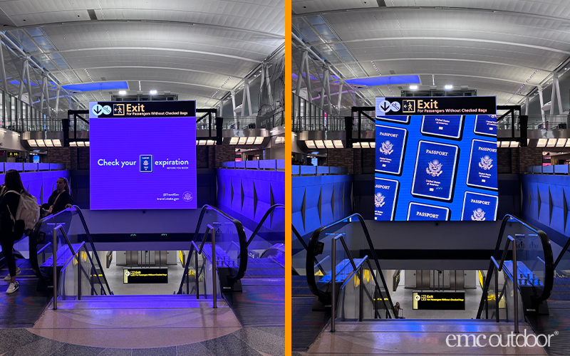 Digital Airport with Blue US Passport Creative