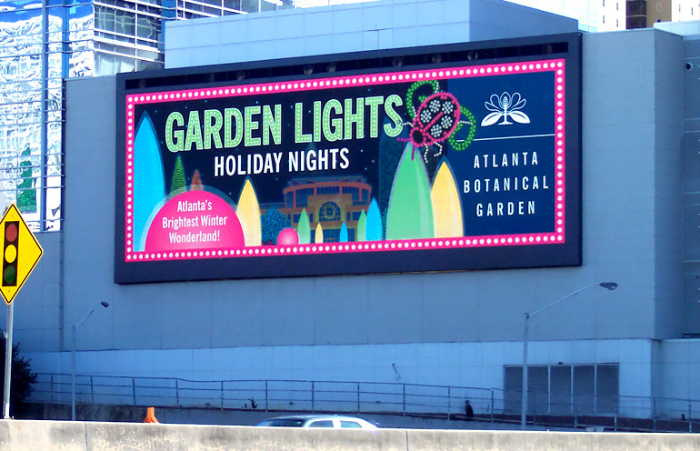 Image of a spectacular digital billboard location in Atlanta used to reach commuters