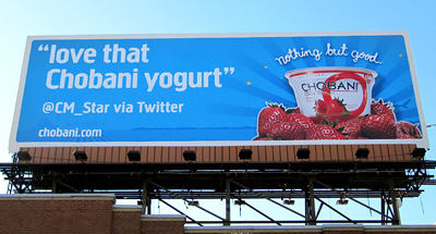 billboard advertising for Chobani Greek yogurt