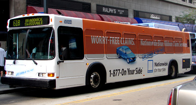 Wrapped Bus Advertising for Nationwide Insurance