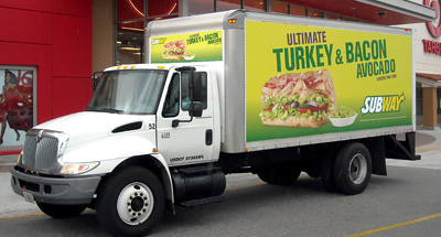 Truckside advertising for Subway Restaurants
