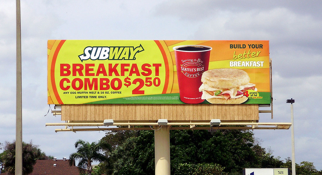 Outdoor Advertising for Subway Restaurants