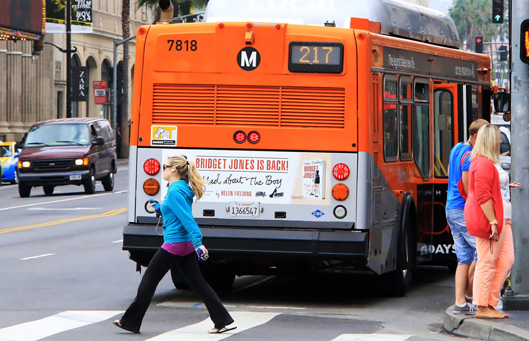 Picture of bus advertising being used to reach consumers in Hollywood, CA