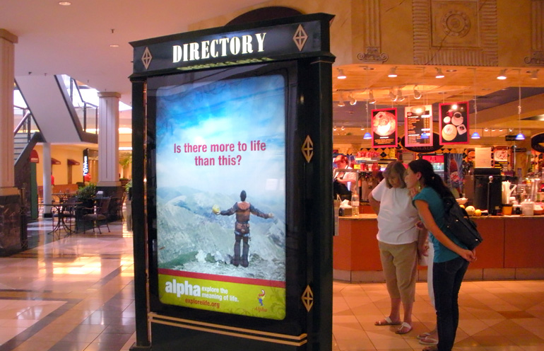 Image of mall advertising used to reach a local audience