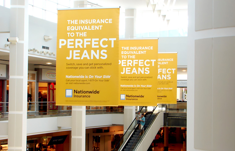 Image of mall advertising banners used in a national campaign