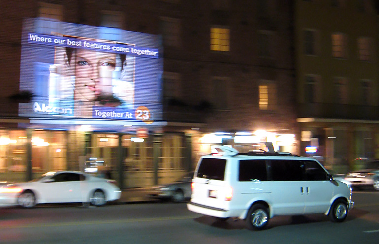Mobile projection advertising used to reach event attendees in New Orleans