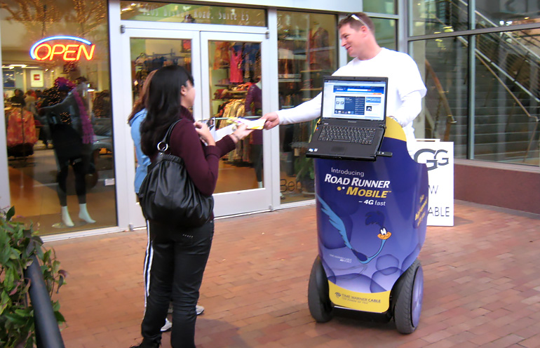 Image of segway advertising equipped with interactive digital display
