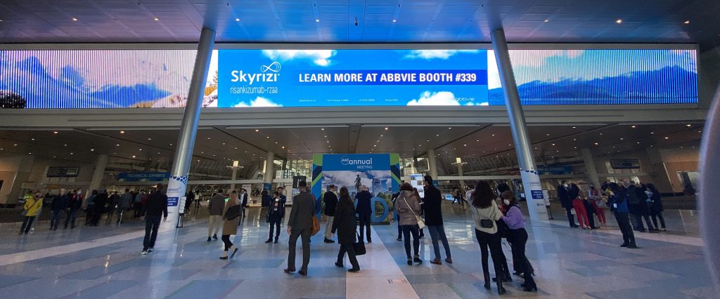 airport advertising for an exhibitor at a medical conference
