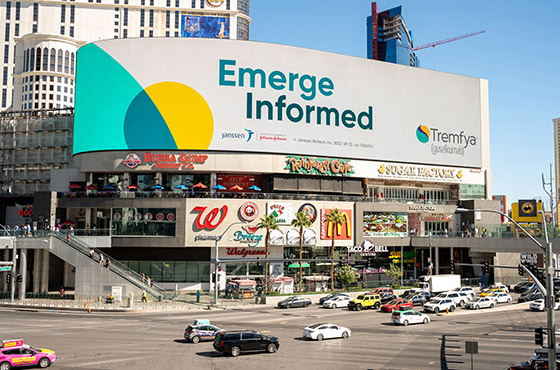 a digital billboard for a medical conference